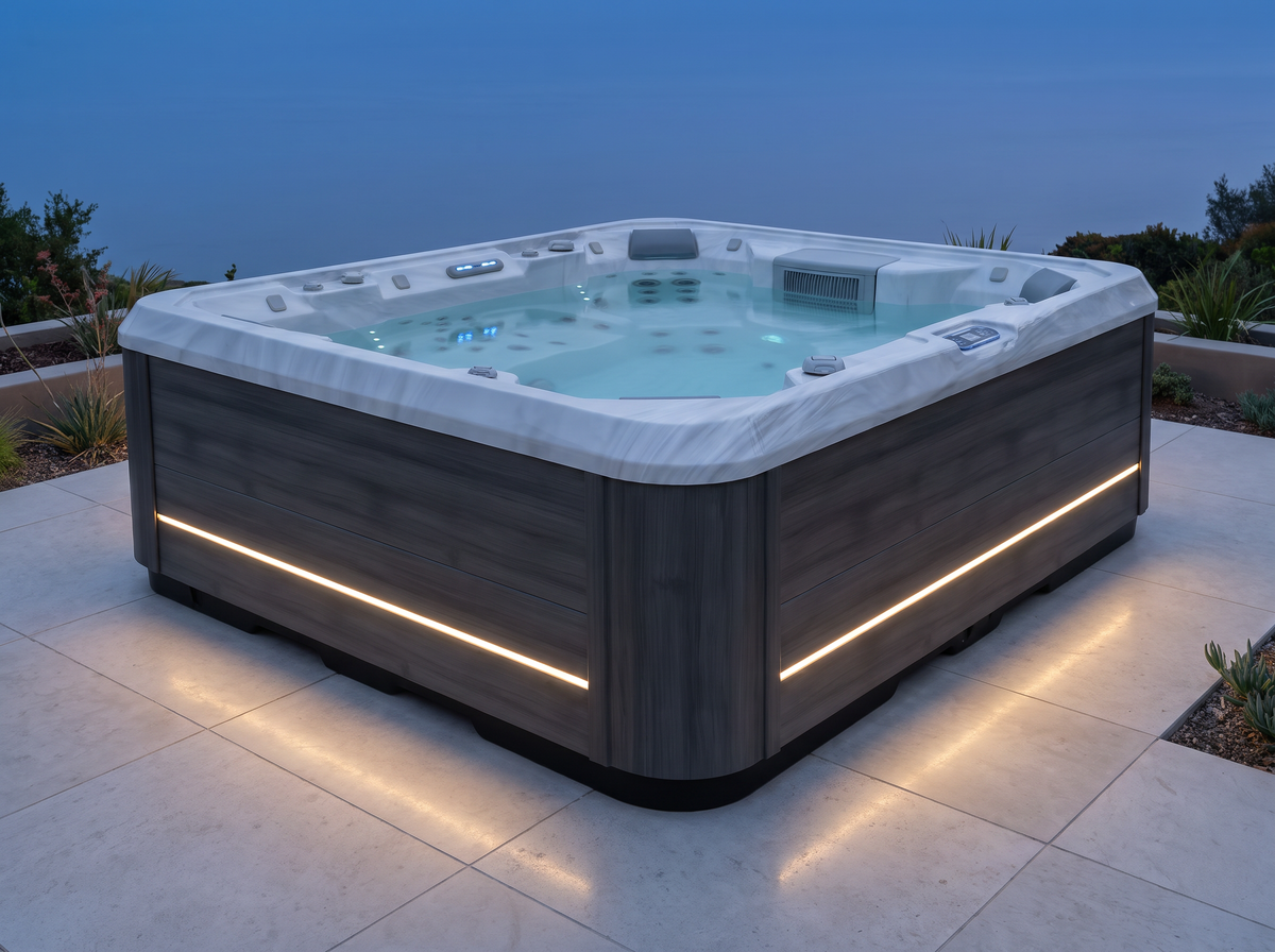 A cabinet LED light strip that completes the evening.